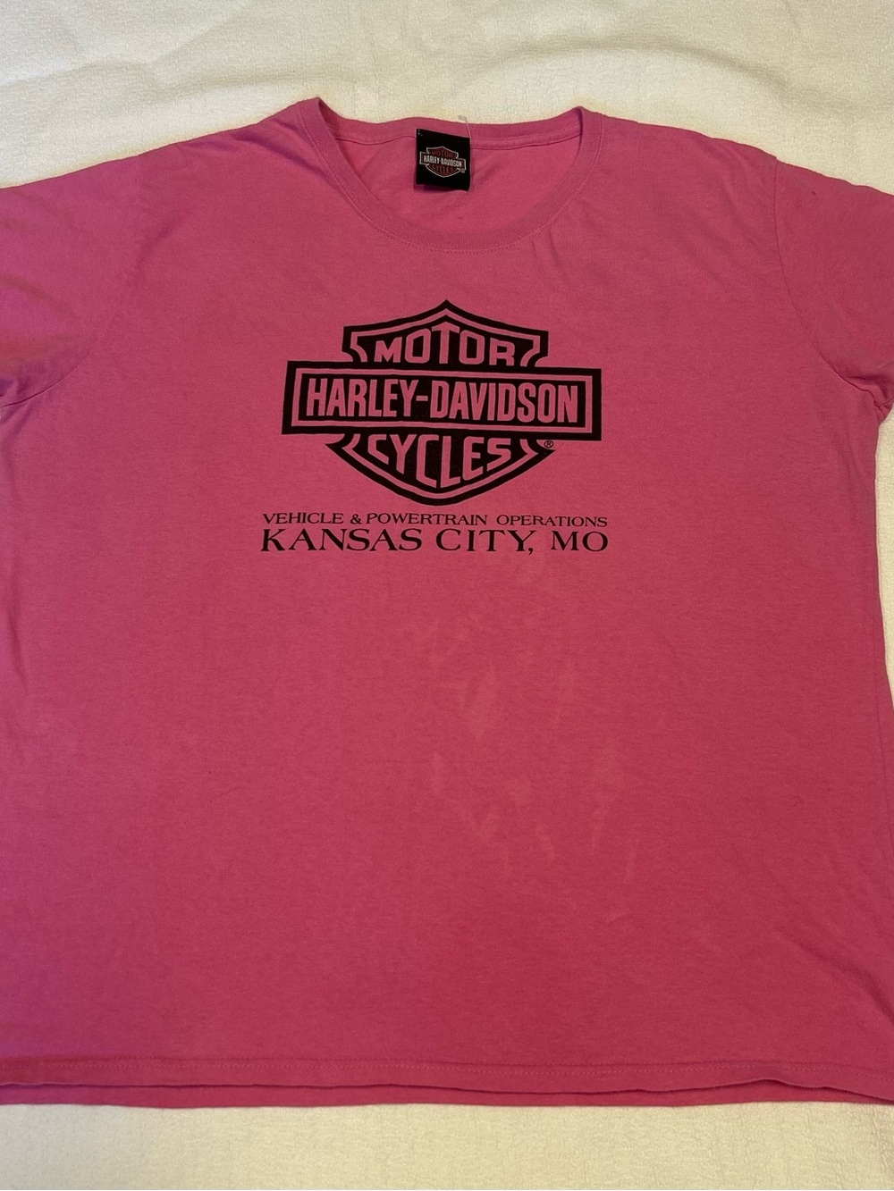 Harley-Davidson Pink Tee with Black Shield Logo